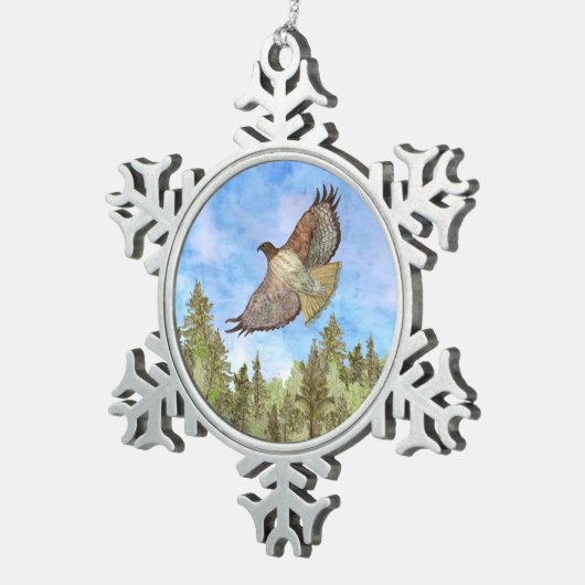 Hawk Bird Kerstfeestay Ornament (Rechts)