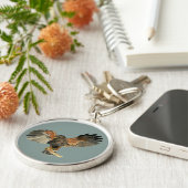 Hawk Bird Waterverf Painting Sleutelhanger (Zijkant)