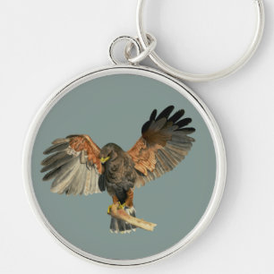 Hawk Bird Waterverf Painting Sleutelhanger