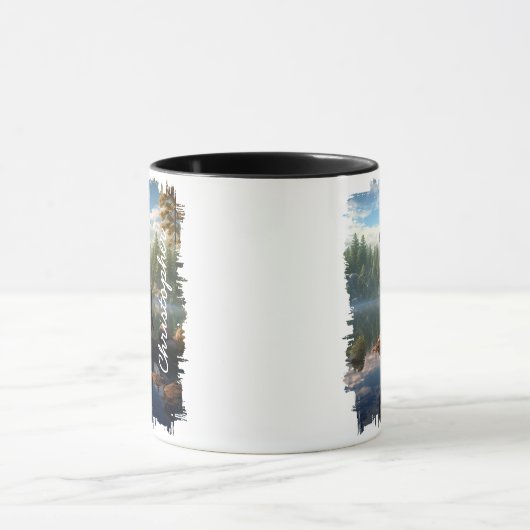 Hawk by Mountain Lake Reflection Mok (Midden)