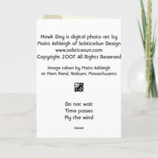 Hawk Day Kaart (Achterkant)