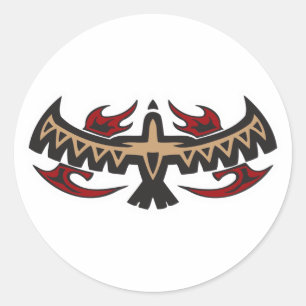 Hawk Eagle Tribal Tattoo Ronde Sticker