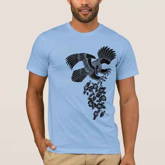 hawk en camellia 鷹 椿 t-shirt (Voorkant)