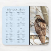 Hawk - Full year 2026 customizable calendar Muismat (Voorkant)
