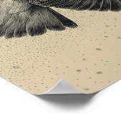 Hawk in a starry night sky poster (Hoek)