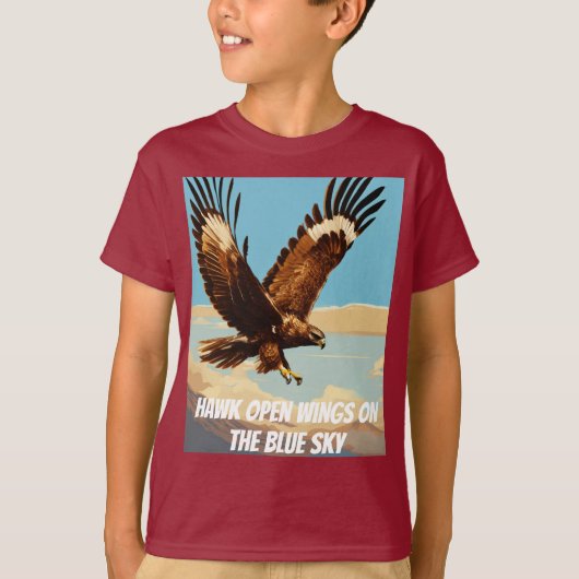 "Hawk in Flight - Freedom & Power ontworpen" T-shirt (Voorkant)