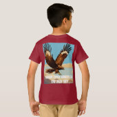 "Hawk in Flight - Freedom & Power ontworpen" T-shirt (Achterkant volledig)