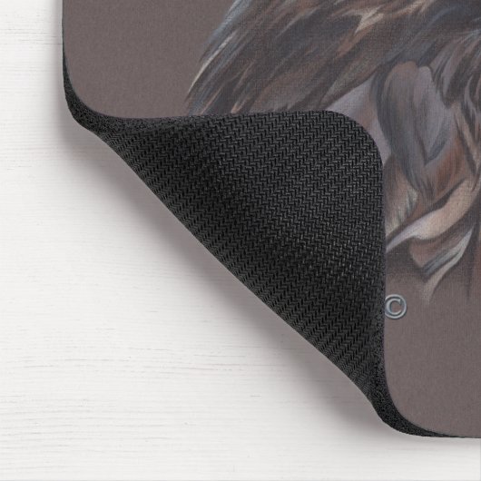 Hawk in gekleurd potlood muismat (Hoek)