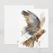 Hawk in Waterverf Feestdagenkaart (Voorkant / Achterkant)