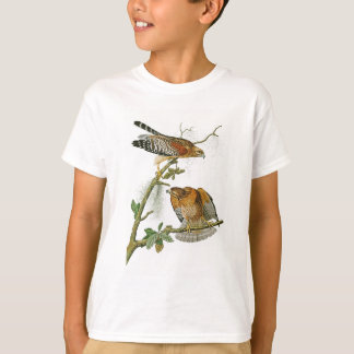 Hawk John Audubon Birds uit Amerika met rode schou T-shirt