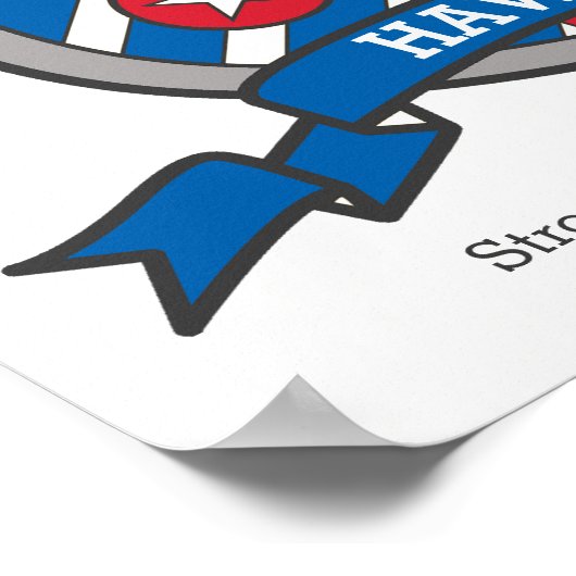 Hawk-jongens met naam heraldry shield poster (Hoek)