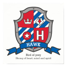 Hawk-jongens met naam heraldry shield