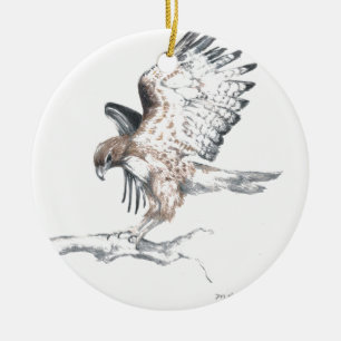 Hawk Keramisch Ornament
