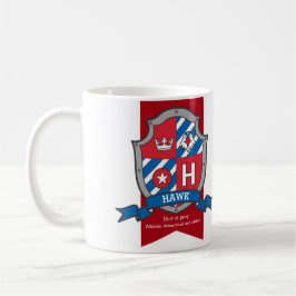 Hawk letter H heraldry red blue name betekent Koffiemok