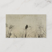 Hawk Love, Hawk in Tree Branches Digital Art Visitekaartje (Achterkant)