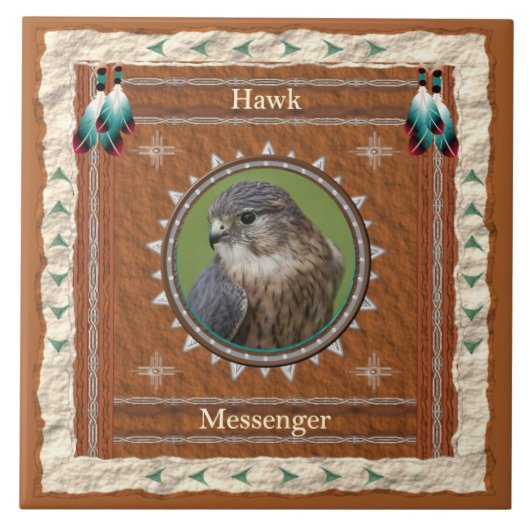Hawk - Messenger - keramische tegel Tegeltje (Voorkant)