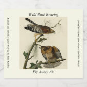 Hawk met rode schouders - Amerikaanse vogels van A Bier Etiket (Enkel label)