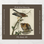 Hawk met rode schouders - Amerikaanse vogels van A Bier Etiket (Enkel label)