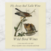 Hawk met rode schouders - Amerikaanse vogels van A Wijn Etiket (Enkel label)