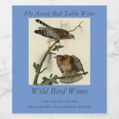 Hawk met rode schouders - Amerikaanse vogels van A Wijn Etiket (Enkel label)