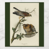 Hawk met rode schouders - Amerikaanse vogels van A Wijn Etiket (Enkel label)