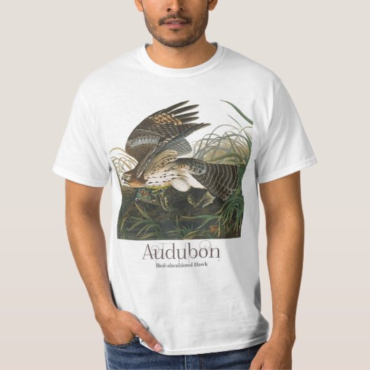 Hawk met rode schouders door John James Audubon T-shirt (Voorkant)