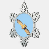 Hawk met rode schouders tin sneeuwvlok ornament (Rechts)