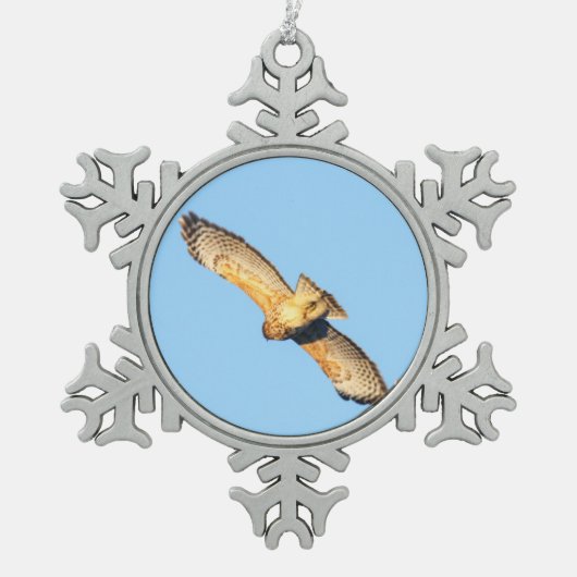 Hawk met rode schouders tin sneeuwvlok ornament (Voorkant)