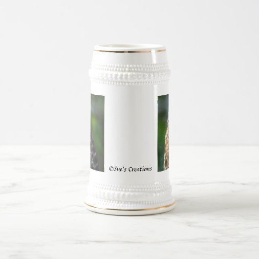 Hawk met roodschouderklopjes bierpul (Center)