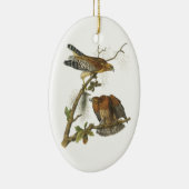 Hawk met roodschouders, met Audubon Keramisch Ornament (Rechts)