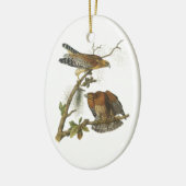Hawk met roodschouders, met Audubon Keramisch Ornament (Links)