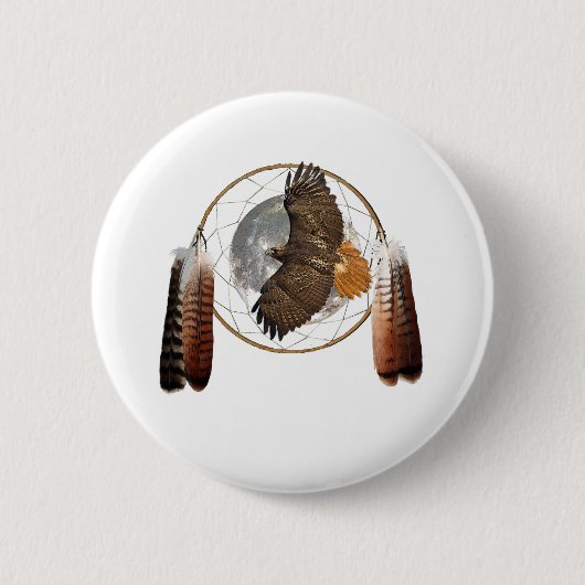 Hawk Moon Ronde Button 5,7 Cm (Voorkant)