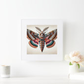 Hawk Moth 260824IREF237 - Watercolor Vierkante Klok (Huis)