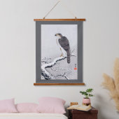 Hawk on Snow Covered Branch, Ohara Koson Hangend Wandkleed (Slaapkamer)