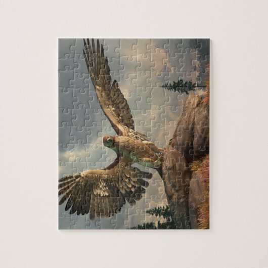 Hawk op de Rocks Legpuzzel (Verticaal)