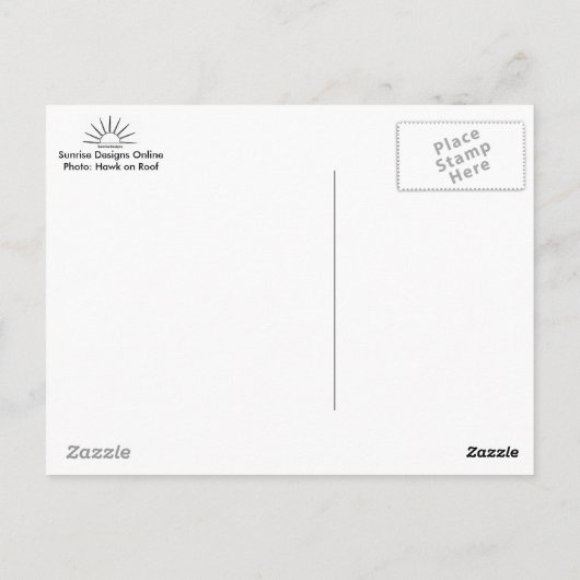 Hawk op het Briefkaart van de Roof (Achterkant)