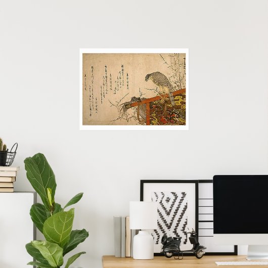 Hawk op Screen Perch Poster (Thuiskantoor)