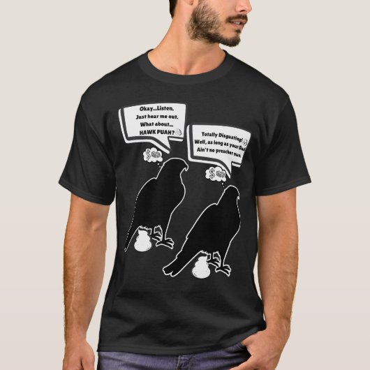 Hawk Pauh: Hawk Poop remake van Hawk Tuah T-shirt (Voorkant)