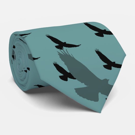 Hawk Raptor Predator Bird Silhouette Stropdas (Opgerold)