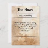 Hawk Totem Spirit Animal Betekenis Kaart (Achterkant)