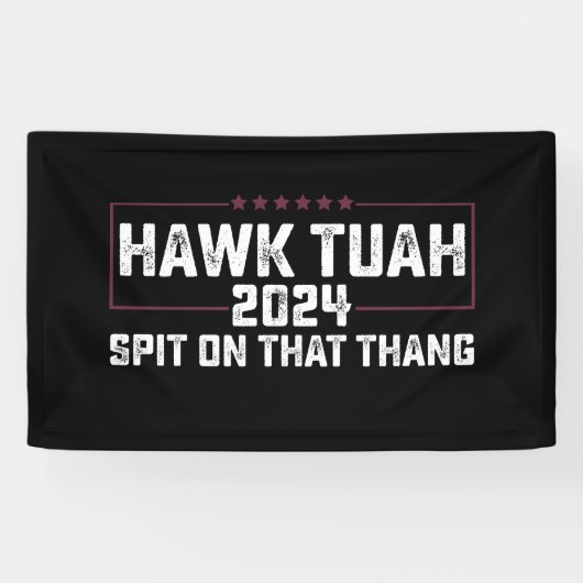 Hawk Tuah 2024 Spuug op dat ding presidentieel Spandoek (Horizontaal)
