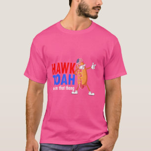 Hawk Tuah Amerikaanse Vlag Blauw Rood Witte Mannen T-shirt