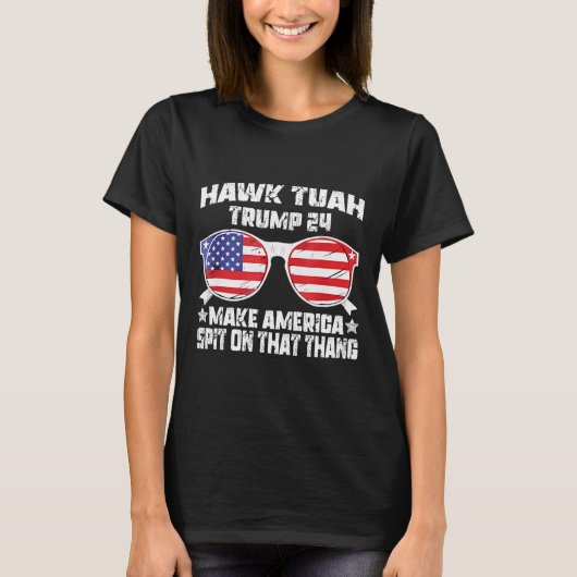 Hawk Tuah Funny Viral Humor Meme Video Meisje 24 T T-shirt (Voorkant)
