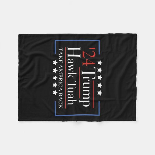 Hawk Tuah Grappig Neem Amerika terug Fleece Deken (Voorkant (Horizontaal))