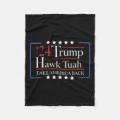 Hawk Tuah Grappig Neem Amerika terug Fleece Deken (Voorkant)