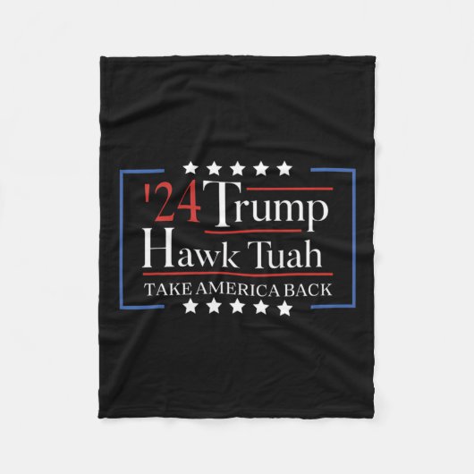 Hawk Tuah Grappig Neem Amerika terug Fleece Deken (Voorkant)