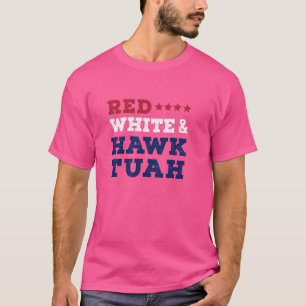Hawk Tuah Red Stars Wit en Blauw Spit Thang Stri T-shirt