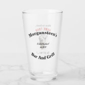 Hawk tuah spugen lama gepersonaliseerde barware glas (Achterkant)