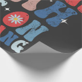 Hawk Tuah spuugde op die Thang Groovy Amerikaanse  Cadeaupapier (Hoek)