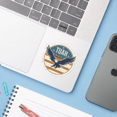 Hawk Tuah Sunset Sticker (Laptop met iPhone)